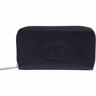 hanel Caviar Leather CC Logo Wallet Black C616B77