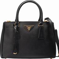 Prada Saffiano Lux Triangle Logo Small Bag In Black PR506589