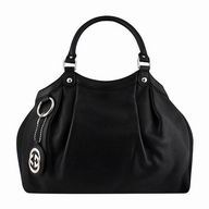 Gucci Sukey Classic GG Mark Calfskin Bag Black G5171322