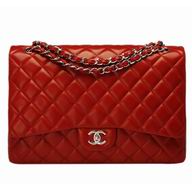 Chanel Marine Lambskin Maxi Bag Lipstick Red(Silver) A47600-81669