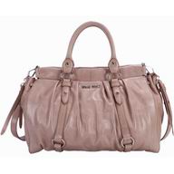 Miu Miu Vitello Lux Calfskin Large Shoulder Bag Honey Pink RN0959