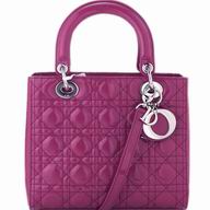 Dior Lady Dior Patent Leather Bag In Purple D2991