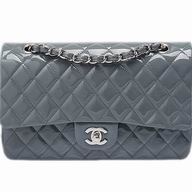 Chanel Patent Medium Flap Bag Blue Grey(Silver) A01112-BG