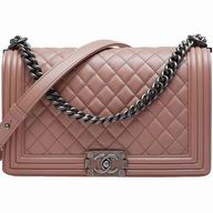 Chanel Lambskin Anti-Silver Chain 28cm Boy Bag Pink Champagne A554964