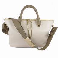 Chloe Baylee Calfskin Hand Bag In Gray/White C4718178