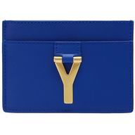 YSL Saint Laurent Ligne Y Macho Calfskin Cardcase In Jewelry Blue YSL5153012