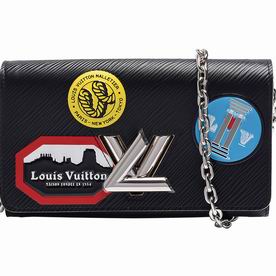 Louis Vuitton Twist Epi Water Ripple Logo Bag In Black M62007