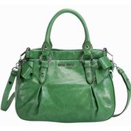 Miu Miu Vitello Lux Calfskin Bow Satchel Handbag Gray RNN955GR