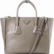 Prada Glace Calfskin Triangle Logo Bag In Khaki P269341