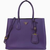 Prada Saffiano Cuir Large Double Tote Bag Purple B2756T-2A4A-F0030