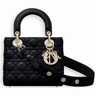 Dior "LADY DIOR" BAG IN BLACK LAMBSKIN M0532OCAL M900
