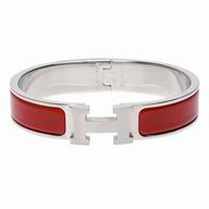 Hermes Clic H Logo Alloy R-Bracelet Red/Silvery H7021704