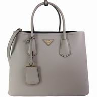 Prada Saffiano Cuir Large Double Tote Bag Gray B2756T-2A4A-F0TY5