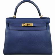 Hermes Kelly 28cm Navy Blue Togo Leather Gold Hardware Hand Sew Bag HK1028TPP