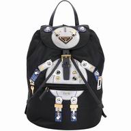 Prada Robot Cowskin Nylon Backpack Black/Silvery P7031302