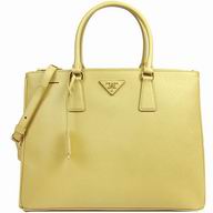 Prada Saffiano Lux Triangle Nzv Large Size Shopping Tote Yellow PRB1786T