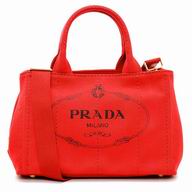 Prada Canapa Stampata Printing Logo Denim Small Size Bag Red PR7054125